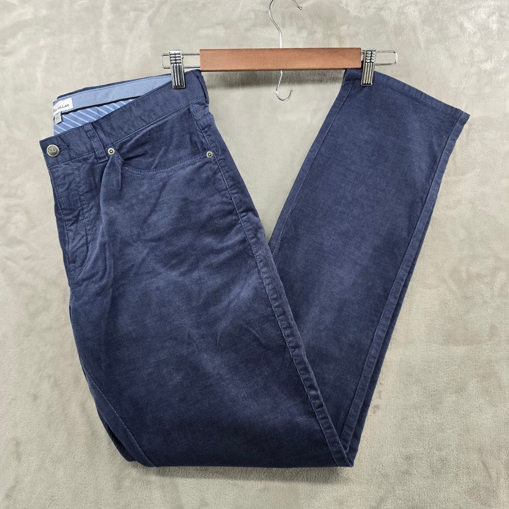 Peter Millar Corduroy Pants Mens 34 Blue MF22B29 Straight Leg 5-Pocket New‎